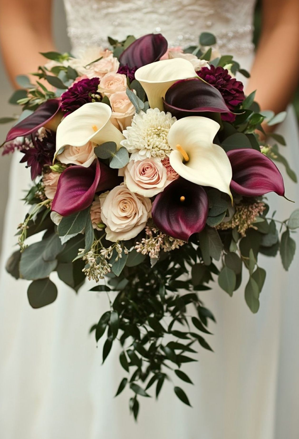 Buchet Nașă cu Crini Calla & Trandafiri