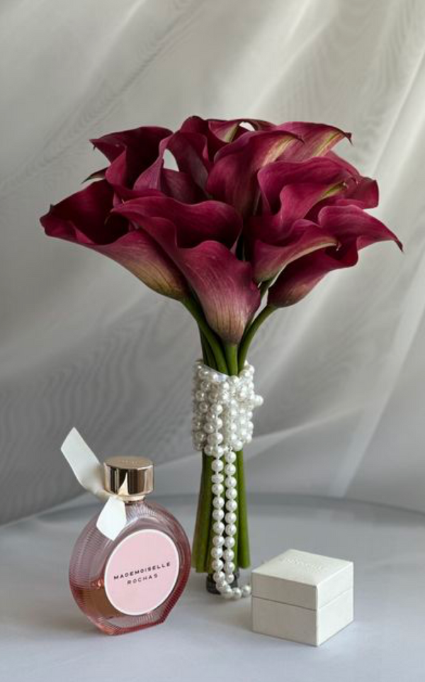 Buchet mireasa/nasa cale burgundy premium – buchet nunta elegant modern luxury