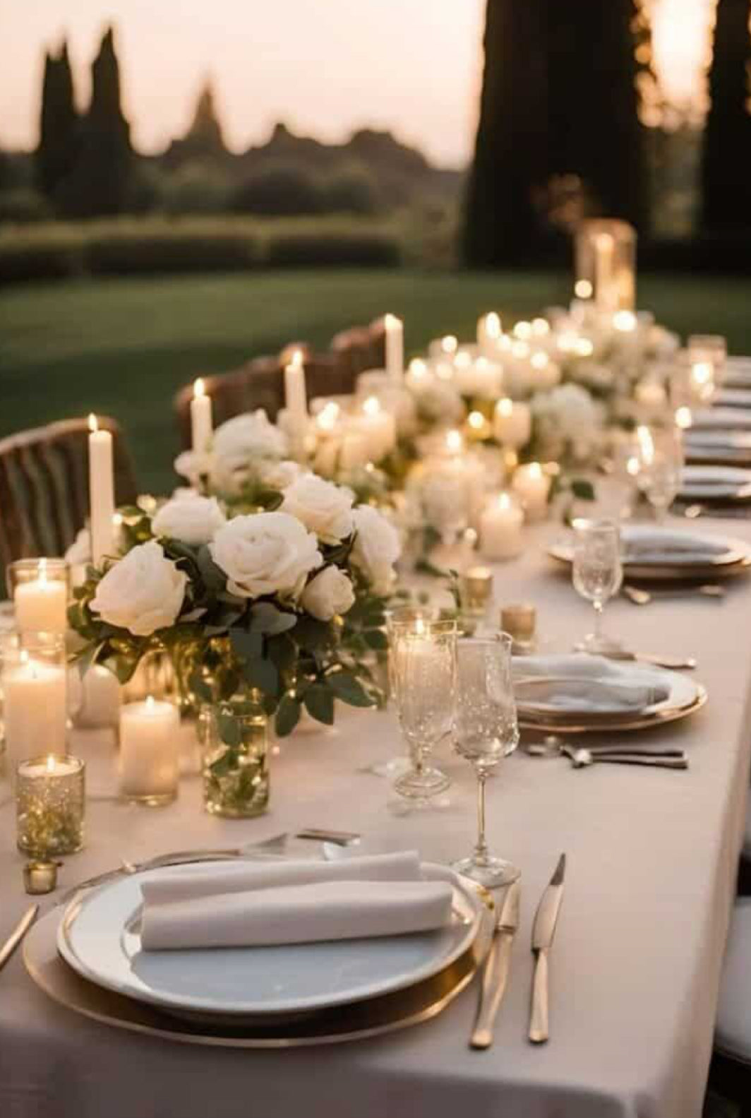 Golden Glow Table Arrangement