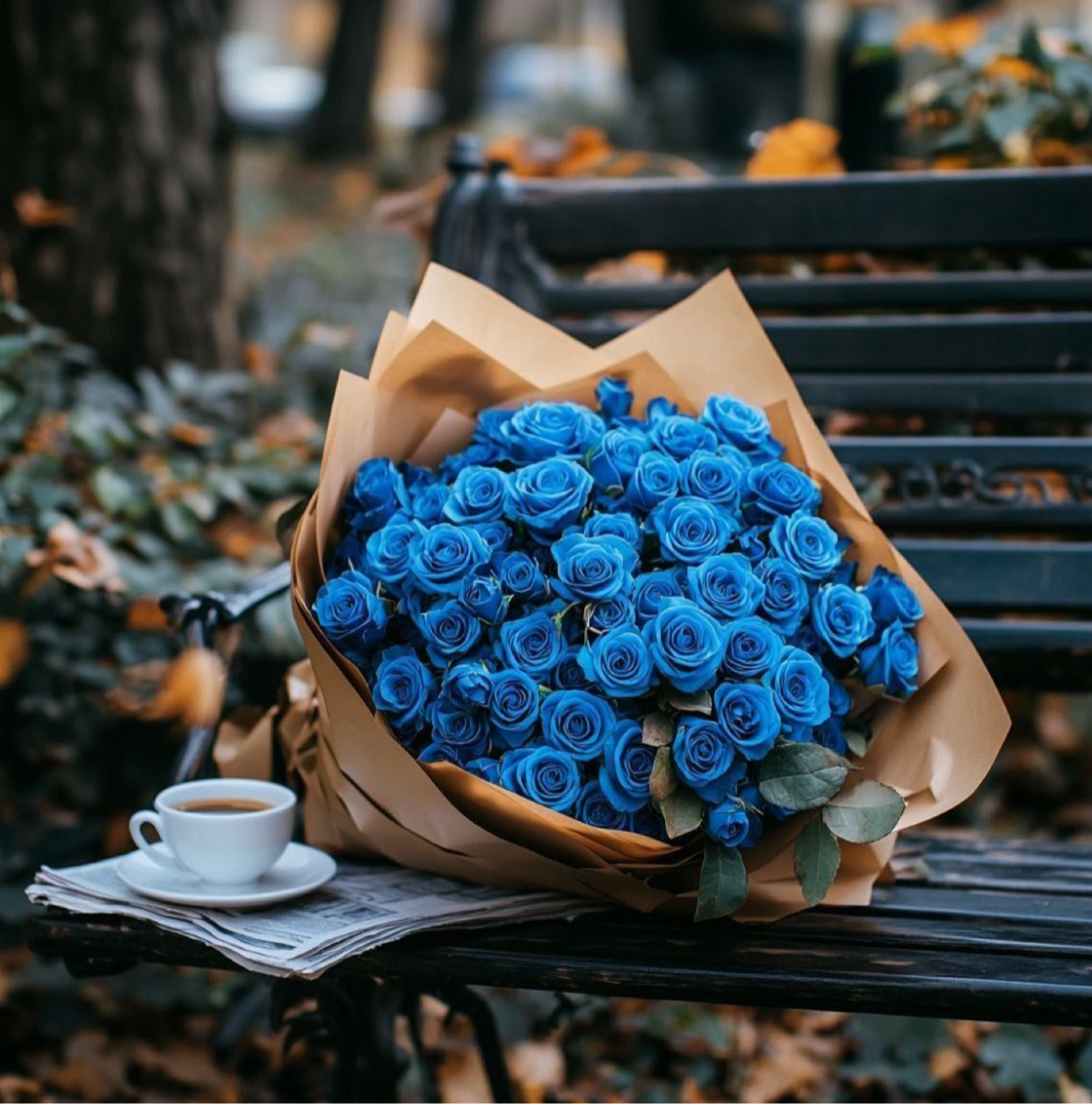 Blue Eternal | Buchet 51 Trandafiri Albastri