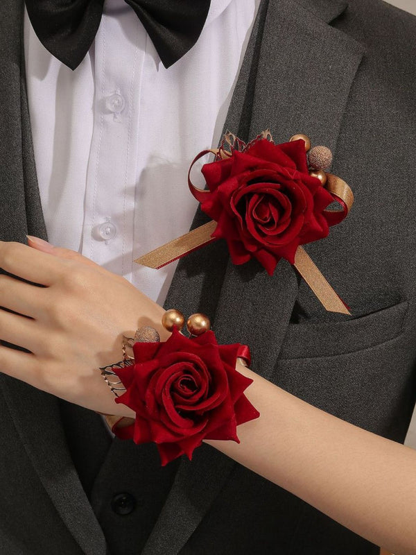 Corsaj Domnișoare de Onoare Trandafir Rosu