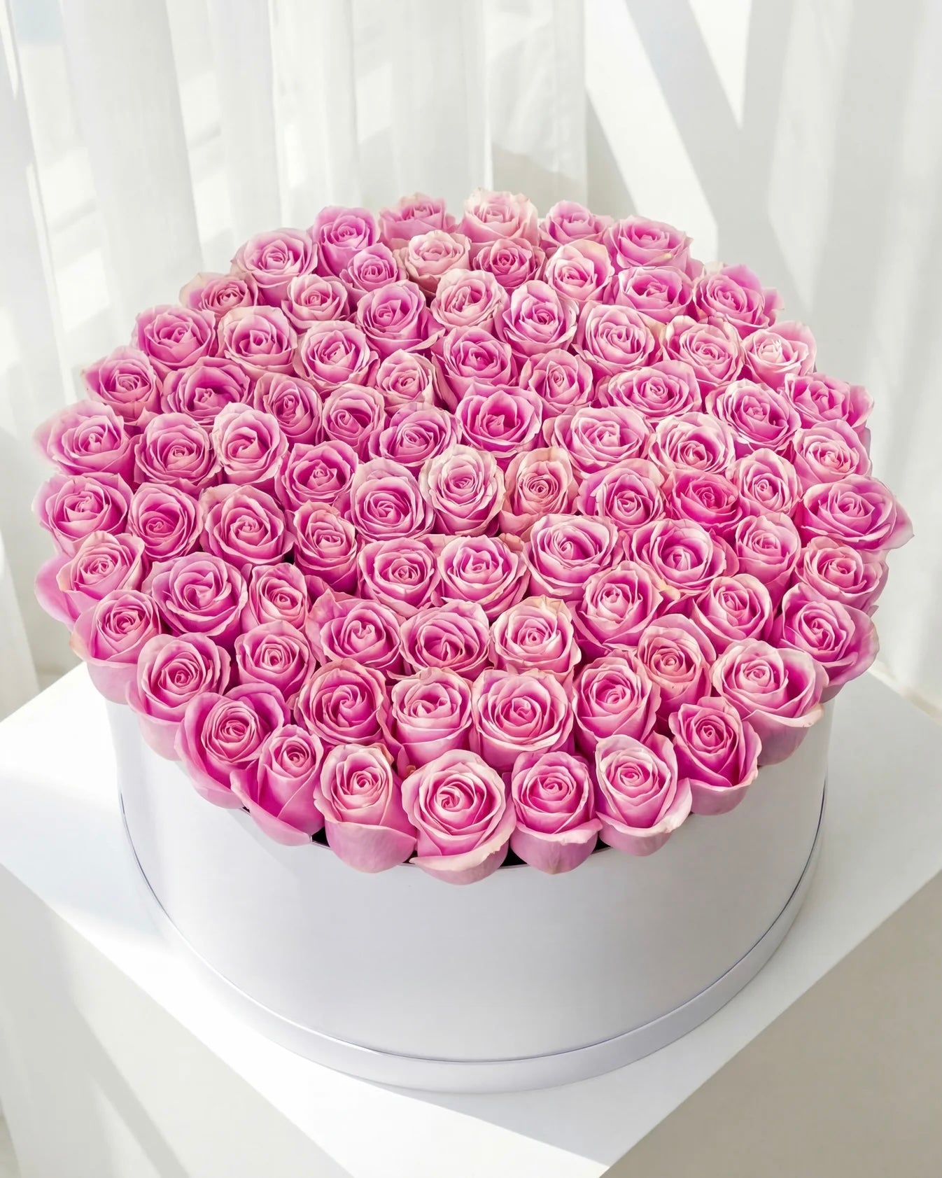 BLOOME Pink Infinity – cutie premium cu trandafiri roz