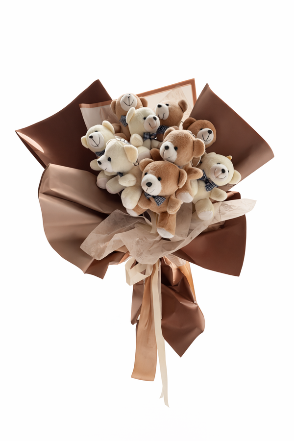 Buchet de 9 ursuleți „Teddy Blessing”