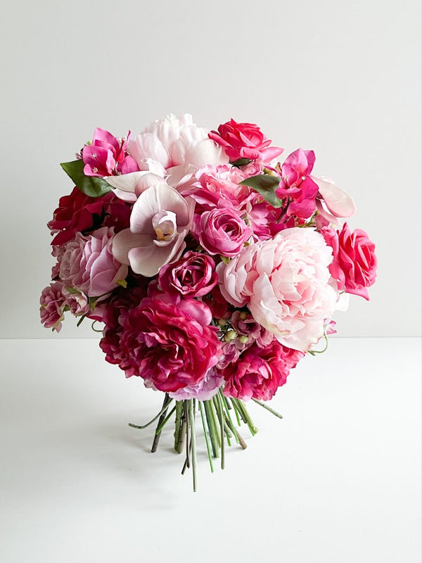 Buchet Mireasă cu Bujori Roz & Orhidee